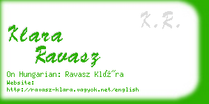 klara ravasz business card